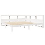 vidaXL Lit bibliothèque sans matelas blanc 200x200 cm bois pin massif