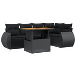 vidaXL Salon de jardin 6 Pièces avec coussins noir résine tressée