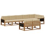 vidaXL Ensemble de canapés d'extérieur 8 pc Naturel et Beige
