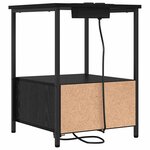 vidaXL Table de nuit avec station de chargement 2 Pièces Chêne noir