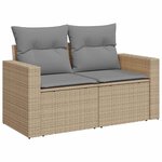vidaXL Salon de jardin avec coussins 8 Pièces beige résine tressée