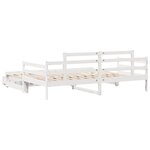 vidaXL Lit de jour avec gigogne et tiroirs sans matelas blanc 90x190cm
