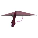 vidaXL Parasol de jardin Rouge bordeaux 248.5 x 247.5 x 160 cm tissu