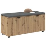 vidaXL Banc d'entrée avec coussin Chêne artisanal 100 x 38 x 46 cm