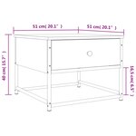 vidaXL Table basse chêne sonoma 51x51x40 cm bois d'ingénierie
