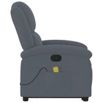 vidaXL Fauteuil de massage inclinable Gris foncé Velours