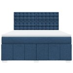 vidaXL Sommier à lattes de lit avec matelas Bleu 180x200 cm Tissu