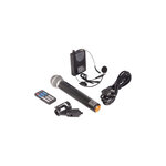 IBIZA PORT12VHF-MKII - Systeme enceinte de sonorisation portable autonome 12/30 cm avec USB, Bluetooth et 2 micros VHF - Noir