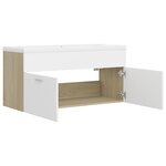 Vidaxl armoire d'évier et lavabo intégré blanc/chêne sonoma aggloméré