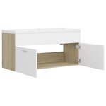 vidaXL Armoire d'évier et lavabo intégré Blanc/chêne sonoma Aggloméré