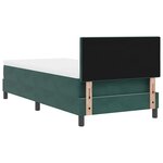 vidaXL Lit à ressorts avec matelas Vert foncé 100 x 200 cm tissu