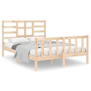 vidaXL Cadre de lit sans matelas bois massif 140x190 cm