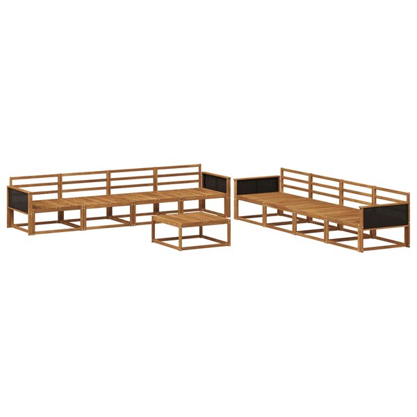 vidaXL Ensemble de canapés d'extérieur 9 Pièces Naturel