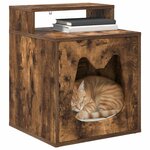 vidaXL Maison pour chat Chêne fumé 42 5 x 40 x 53 5 cm