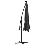 vidaXL Parasol déporté avec lumières LED Noir 350 cm