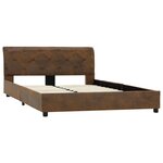 vidaXL Cadre de lit Marron Similicuir daim 140 x 200 cm