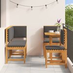 vidaXL Ensemble bistro de jardin 4 Pièces Marron Bois d'acacia massif