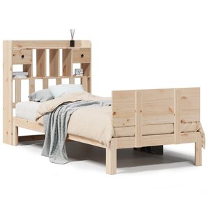 vidaXL Lit bibliothèque sans matelas 90x190 cm bois de pin massif