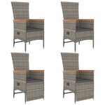 vidaXL Ensemble à manger de jardin 5 Pièces coussins gris résine tressée