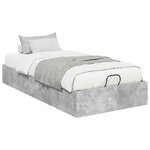 vidaXL Cadre de lit ottoman Gris béton 90 x 200 cm Bois d'ingénierie