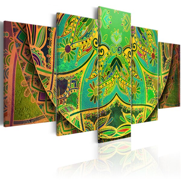 Tableau - mandala: green energy l x h en cm 200x100
