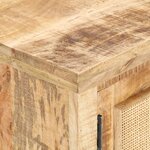 vidaXL Table basse 90x50x35 cm Bois de manguier et canne naturelle