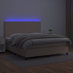 vidaXL Sommier à lattes de lit avec matelas LED Cappuccino 160x200 cm