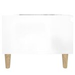 vidaXL Table d'appoint Blanc brillant 50x46x35 cm Bois d'ingénierie