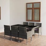 vidaXL Ensemble à Manger de jardin 7Pièces Résine tressée Anthracite gris