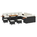 vidaXL Ensemble de canapé de jardin 14 Pièces Noir Poly rotin
