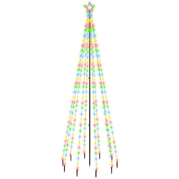 vidaXL Sapin de Noël avec piquet Coloré 310 LED 300 cm