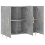 vidaXL Buffet gris béton 90x34x80 cm bois d'ingénierie
