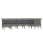 Salon de jardin meuble d'extérieur ensemble de mobilier 7 pièces avec coussins gris résine tressée 02_0017237