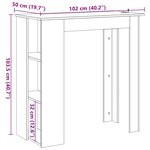 vidaXL Table de bar avec étagère vieux bois bois d'ingénierie