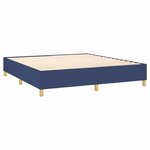 vidaXL Sommier à lattes de lit matelas et LED Bleu 180x200 cm Tissu
