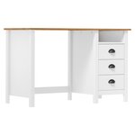 vidaXL Bureau Hill avec 3 tiroirs 120x50x74 cm Pin solide