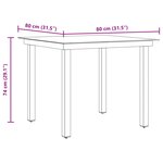 vidaXL Table de jardin Noir 80x80x74 cm Aluminium et verre