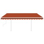 vidaXL Auvent manuel rétractable avec poteaux 4 5x3 5 m Orange marron