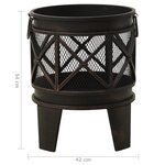 Vidaxl foyer rustique avec tisonnier φ42x54 cm acier