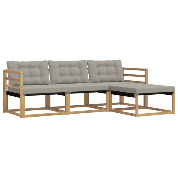 vidaXL Ensemble de canapés d'extérieur 4 pc Blanc et gris clair