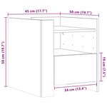 vidaXL Table de chevet blanc 45x50x50 cm bois d’ingénierie