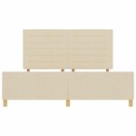 vidaXL Cadre de lit avec tête de lit Crème 180 x 200 cm tissu