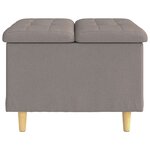 vidaXL Pouf de rangement avec coussin Taupe 60 x 60 x 45 cm tissu