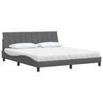 vidaXL Lit avec matelas gris foncé 180x200 cm tissu