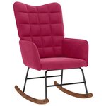 vidaXL Chaise à bascule avec repose-pied rouge bordeaux velours
