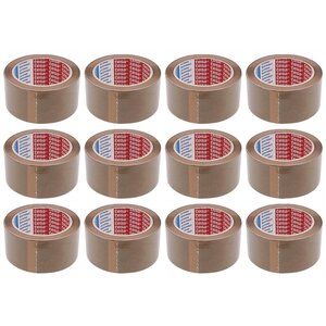 Ruban adhésif d'emballage Acrylic Silencieux 4024 en PP 50 mm x 66 m Marron x 12 TESA