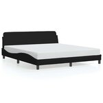 vidaXL Cadre de lit Dover noir 160x200 cm tissu