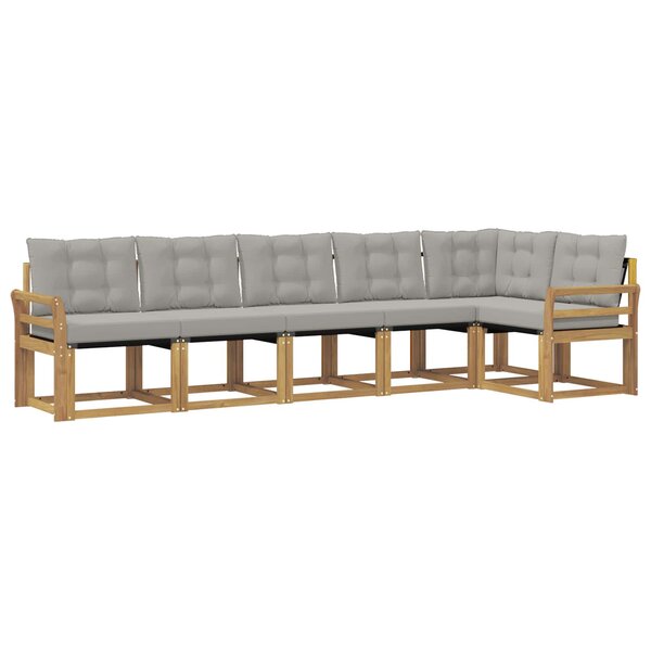 vidaXL Ensemble de canapés d'extérieur 6 pc Blanc et gris clair