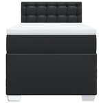 vidaXL Sommier à lattes de lit avec matelas Noir 80x200cm Similicuir