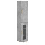 vidaXL Buffet haut Gris béton 34 5x34x180 cm Bois d'ingénierie